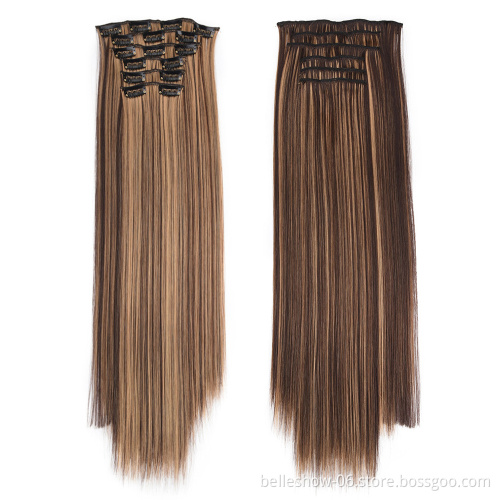 Xin Si  seamless  hair kinky synthetic natural hair kinky straight  clip in hair extensions